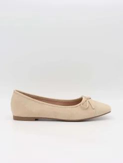 Fione ballerinaer i ruskind - Beige