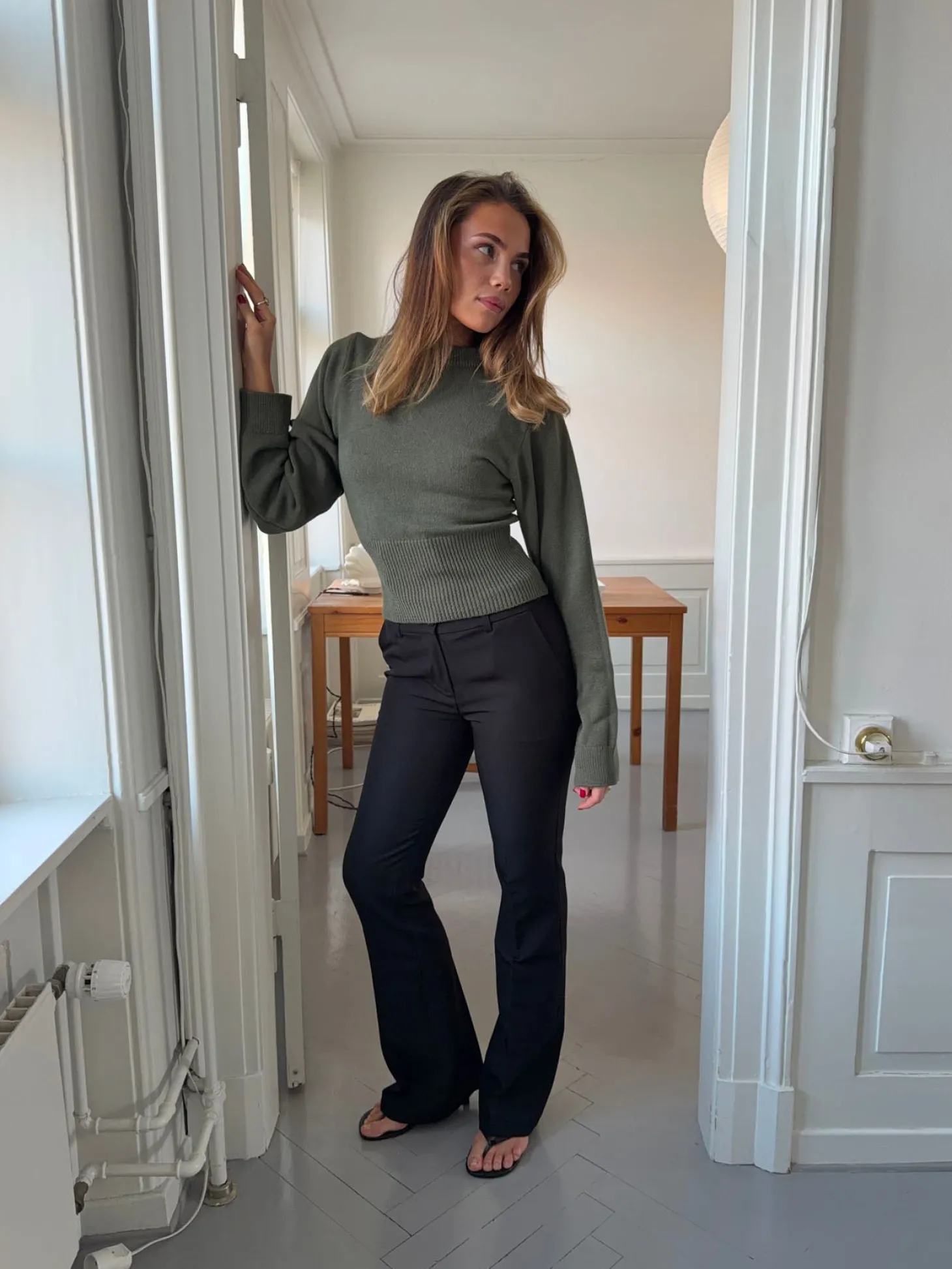 Flare bukser med lommer - Sort