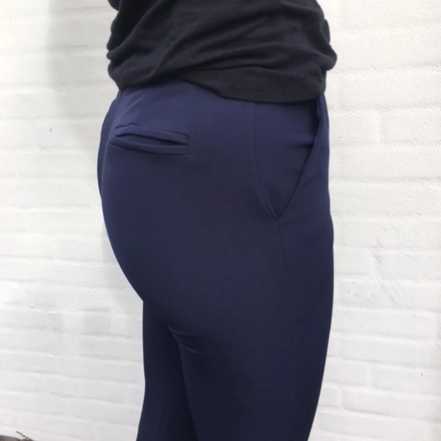 Flare bukser navy med lommer