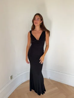 Flora maxikjole - Sort