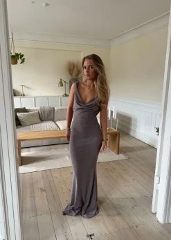 Flora maxikjole - Taupe