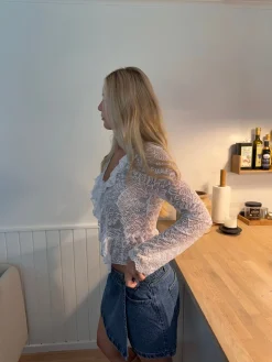 Floria top med blonder - Hvid