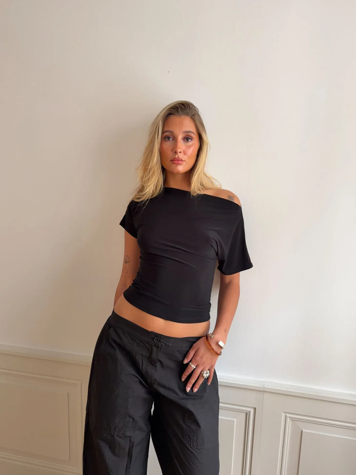 Florine figursyet t-shirt - Sort