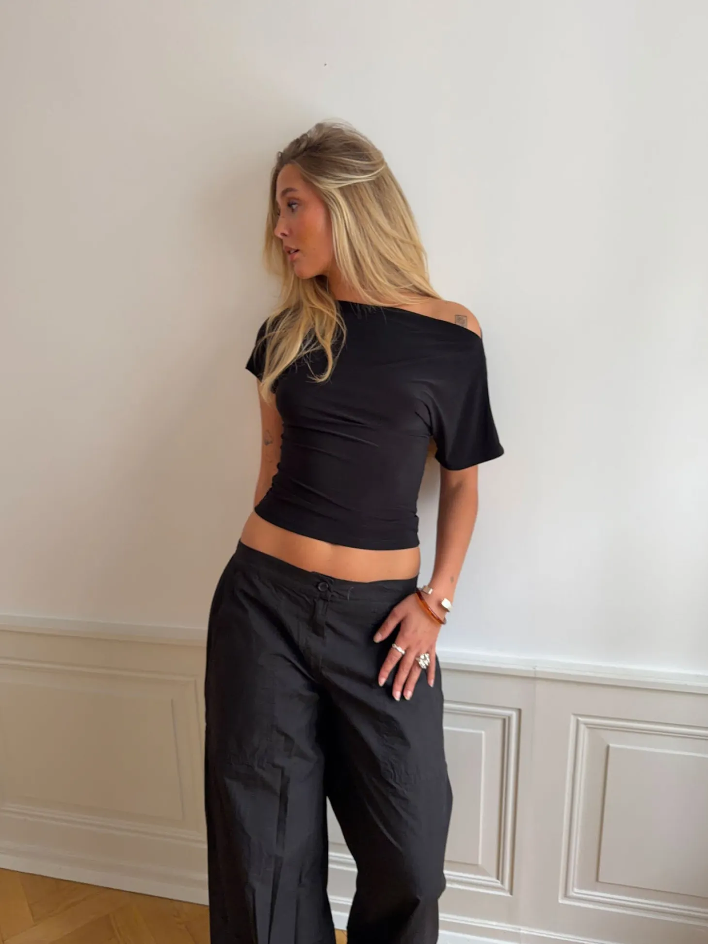 Florine figursyet t-shirt - Sort