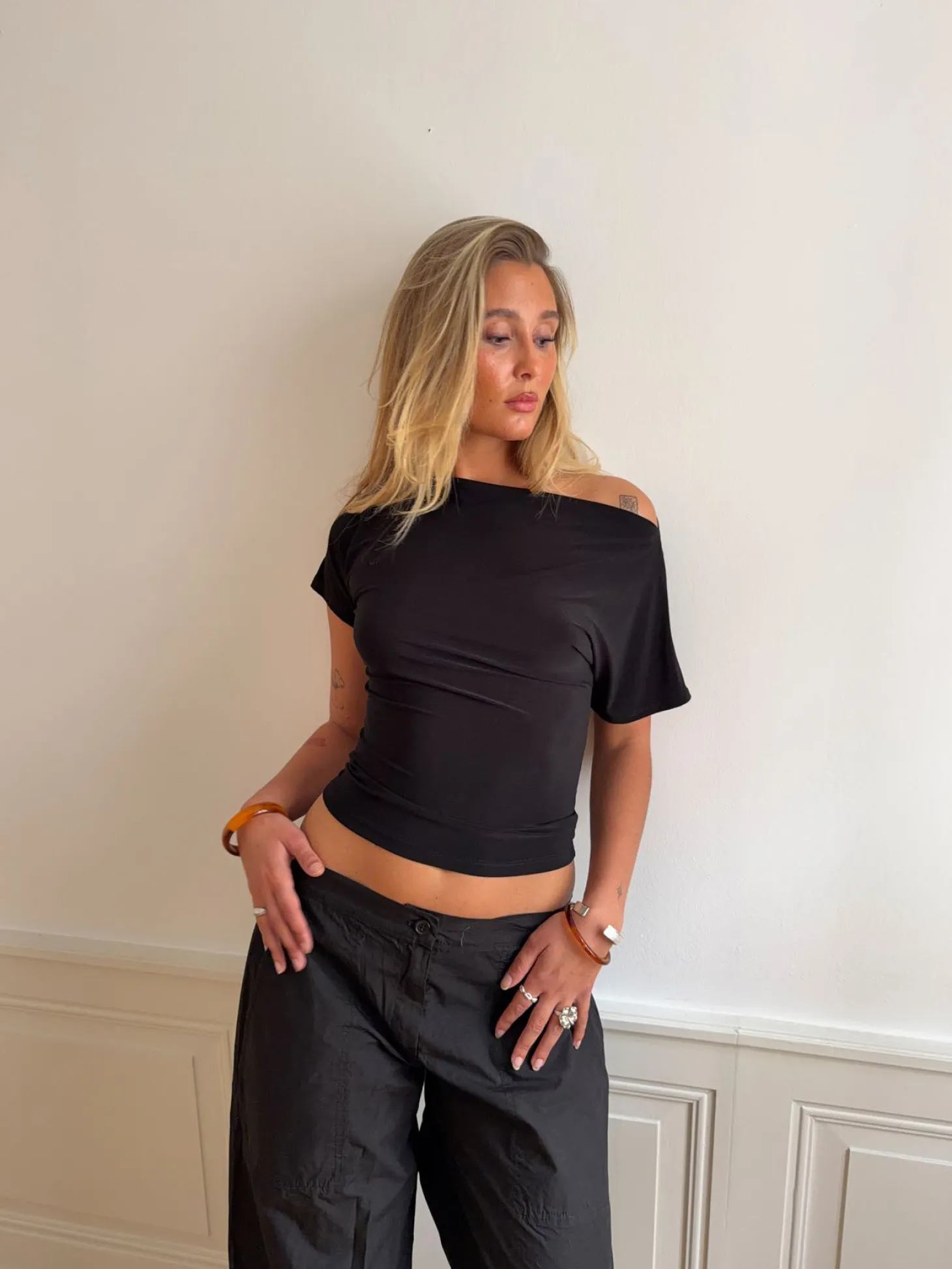Florine figursyet t-shirt - Sort