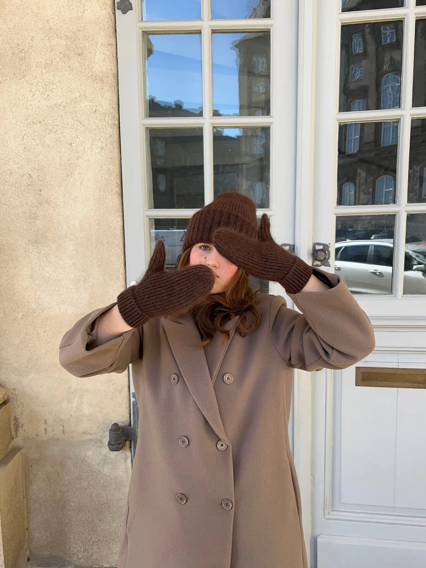 Fluffy handsker - Brun