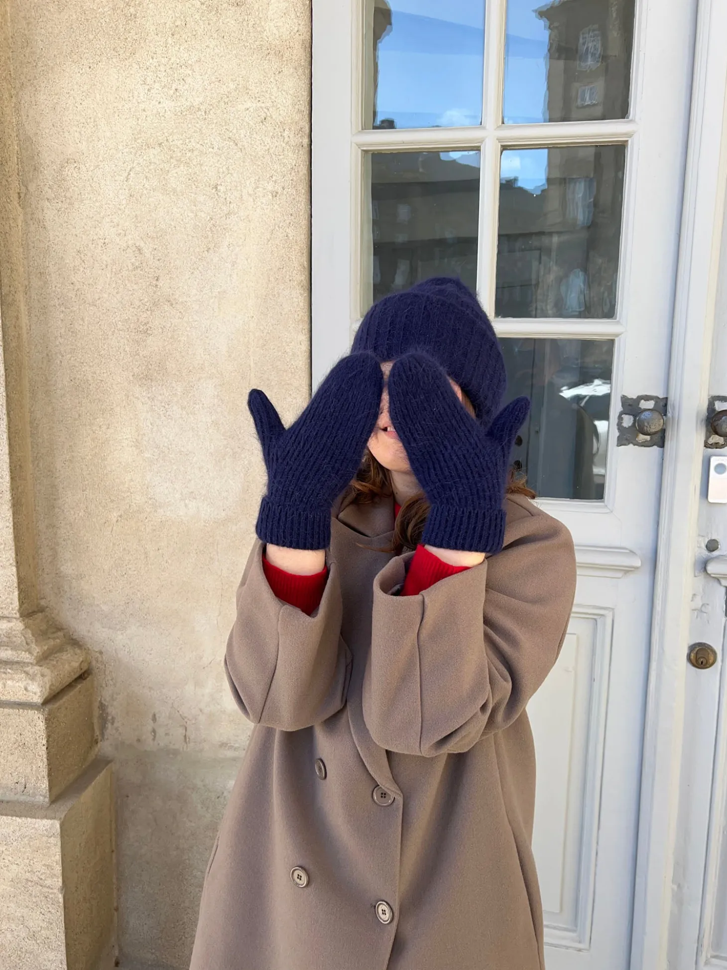Fluffy handsker - Navy