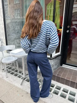 Gabardin jacquard jeans - Navy