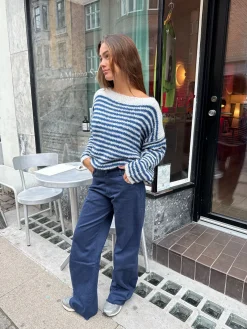 Gabardin jacquard jeans - Navy