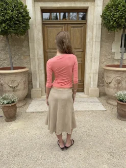 Gemma midinederdel - Beige