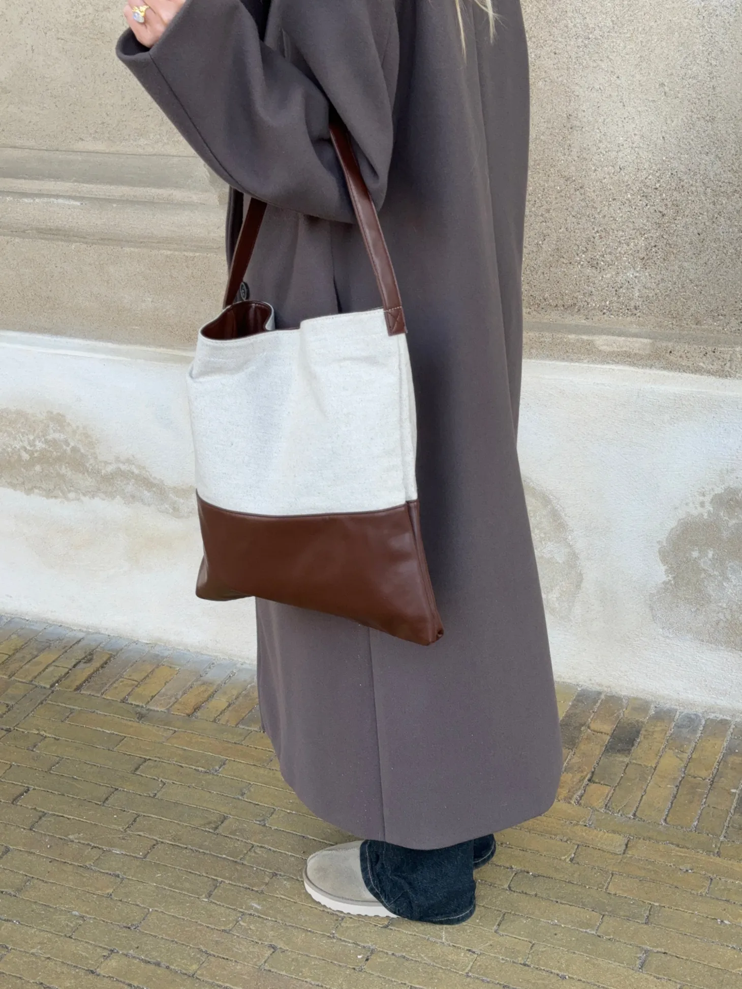 Genova skuldertaske - Beige/brun