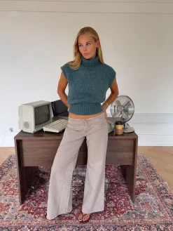 Gerda jeans med detaljer - Taupe