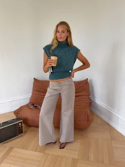 Gerda jeans med detaljer - Taupe