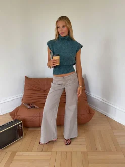 Gerda jeans med detaljer - Taupe