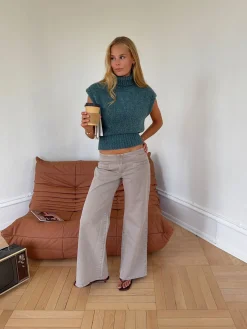 Gerda jeans med detaljer - Taupe
