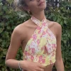 Gianna blomstertop - gul