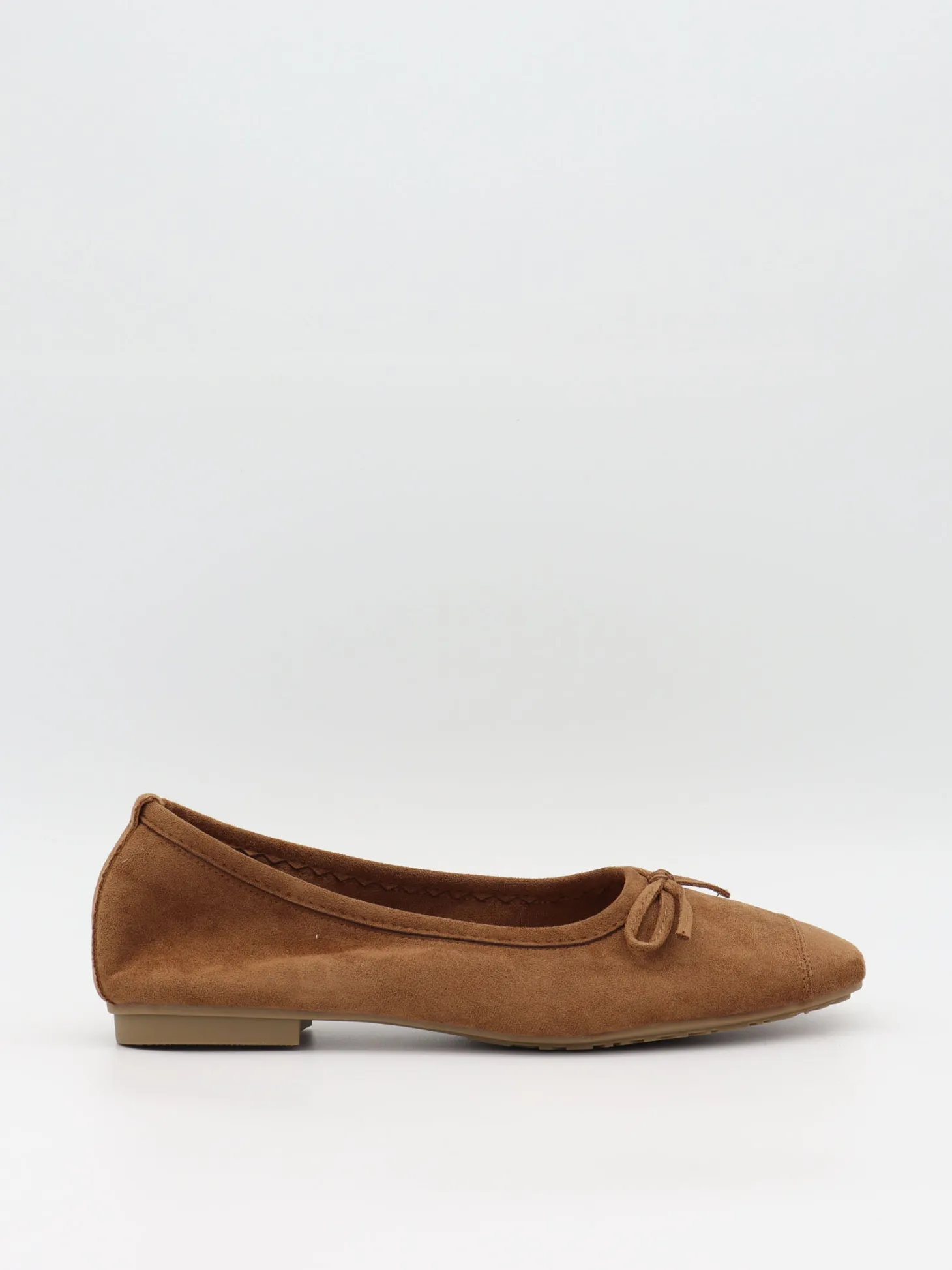 Gina ballerina i ruskind - Brun