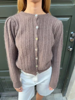 Grace cardigan i strik - Brun