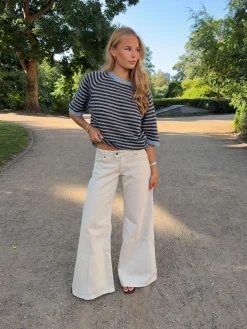 Hedda jeans med brede ben - Beige