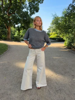 Hedda jeans med brede ben - Beige