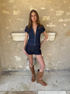Helina denimshorts - Mørkeblå
