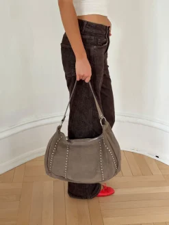 Henry taske med nitter - Taupe