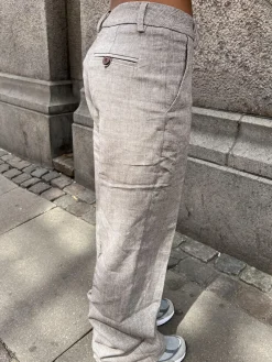 Herringbone bukser - Brun/hvid