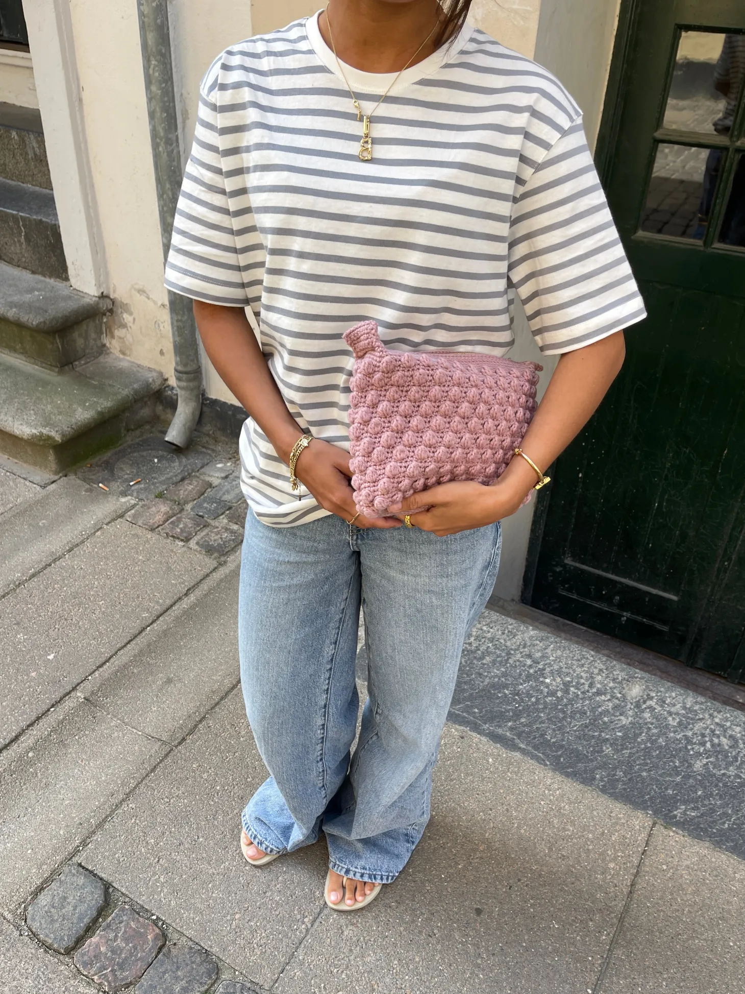Hæklet clutch - Lyserød