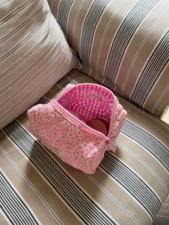 Honey lille toilettaske - Pink med små blomster
