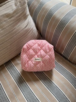 Honey lille toilettaske - Pink med små blomster
