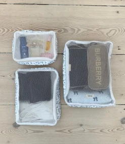 Honey packing cubes - Hvid med blå blomster