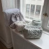 Honey stor toilettaske - Hvid med lilla konkylier