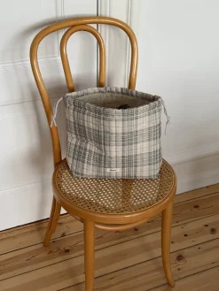 Honey toilettaske med tern - Beige/grøn