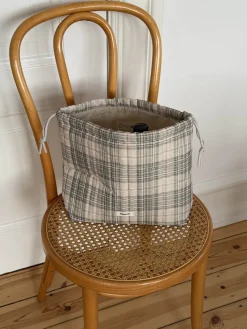 Honey toilettaske med tern - Beige/grøn