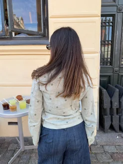Isabeau bluse med bindedetalje - Kaki