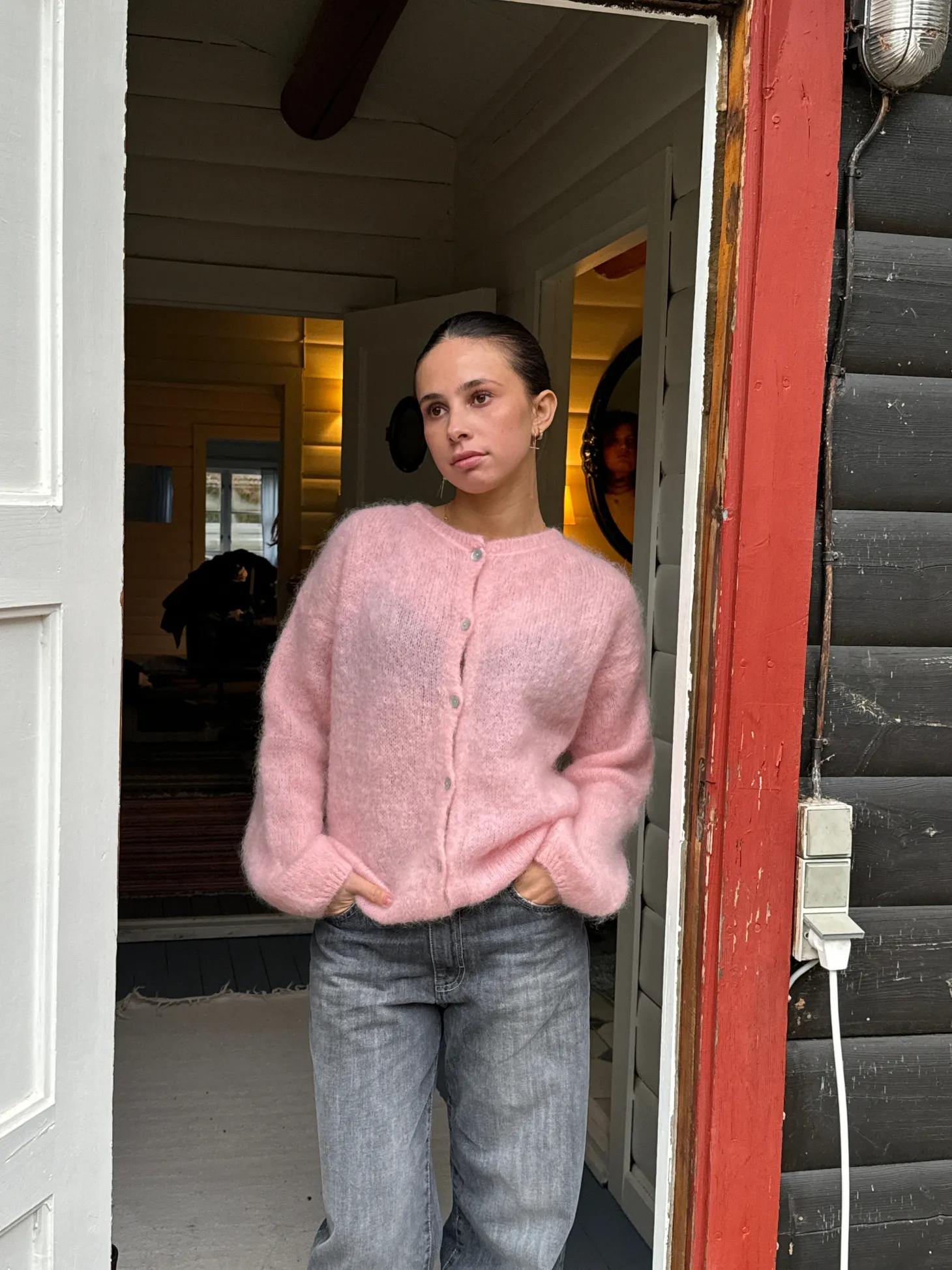 Jamilla mohair cardigan - Lyserød