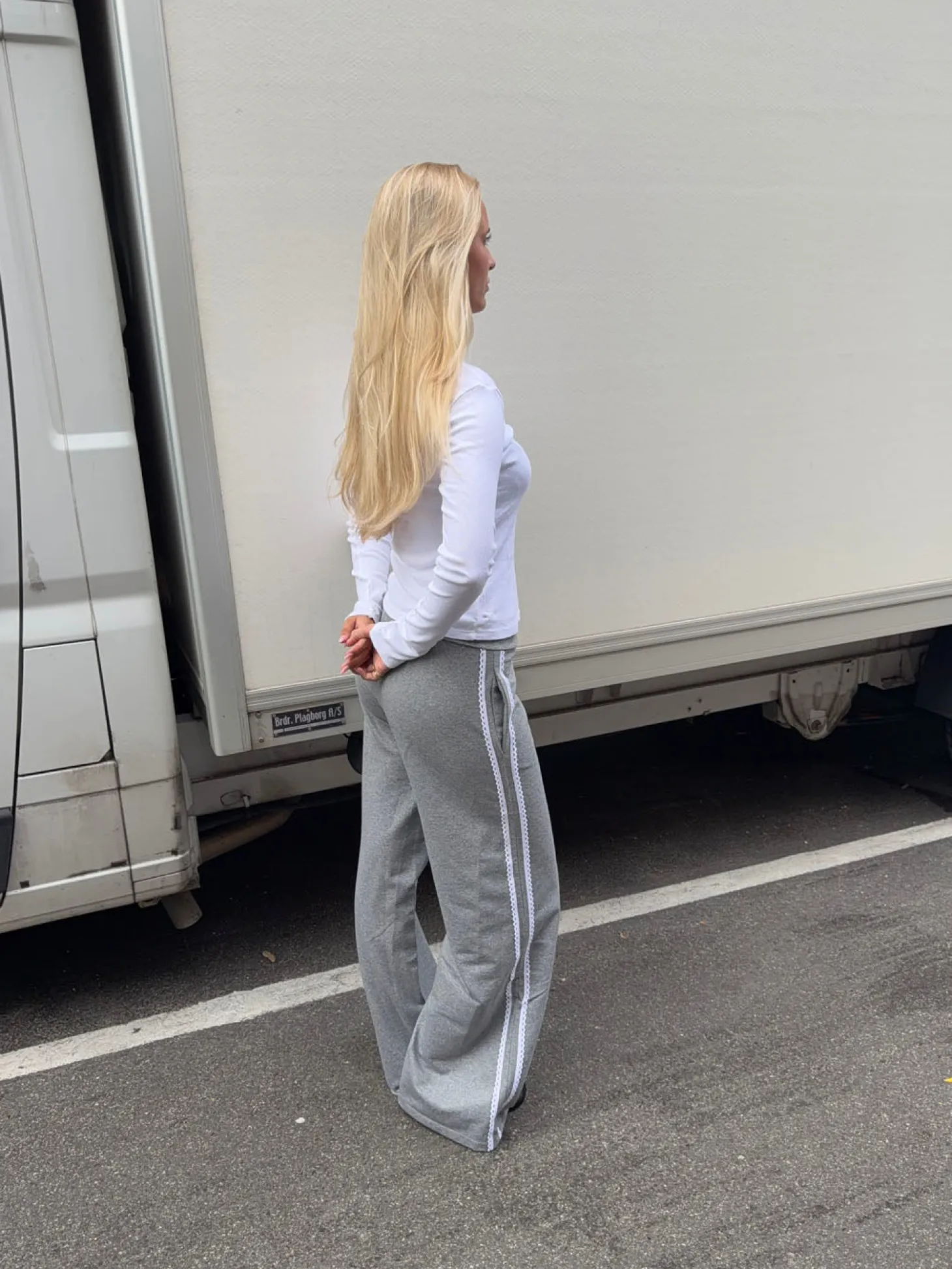 Janny sweatpants med blonder - Grå