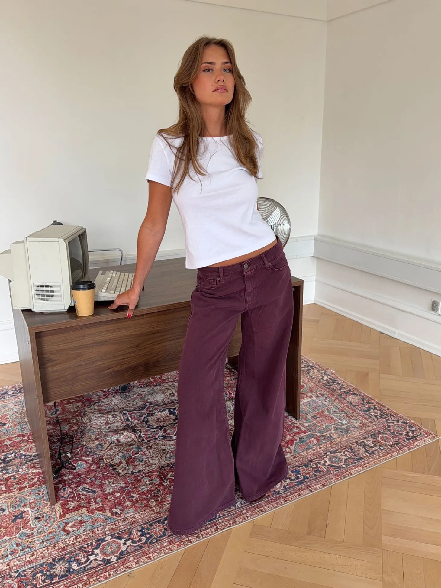 Johanne jeans med brede ben - Lilla