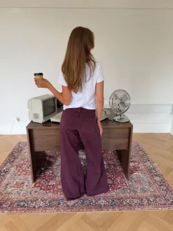 Johanne jeans med brede ben - Lilla