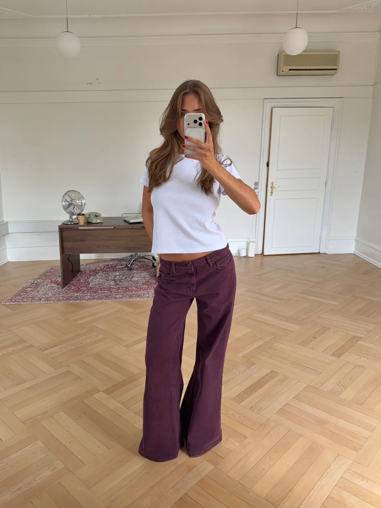 Johanne jeans med brede ben - Lilla