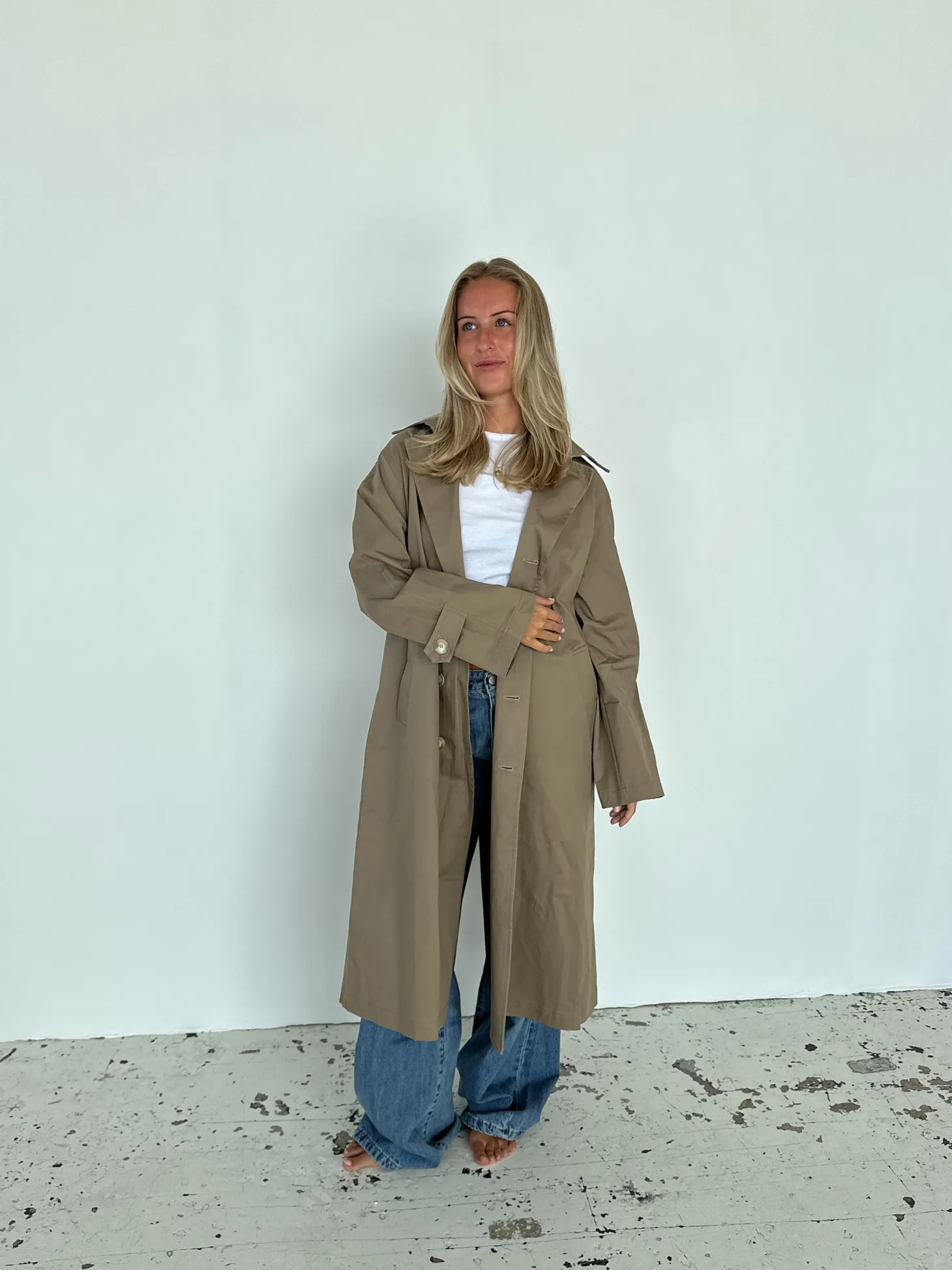 Josefine oversized trenchcoat - Mørk beige