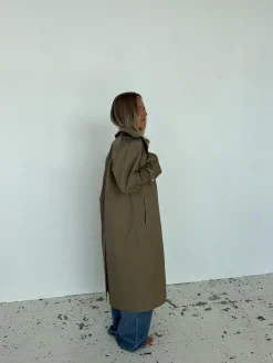 Josefine oversized trenchcoat - Mørk beige