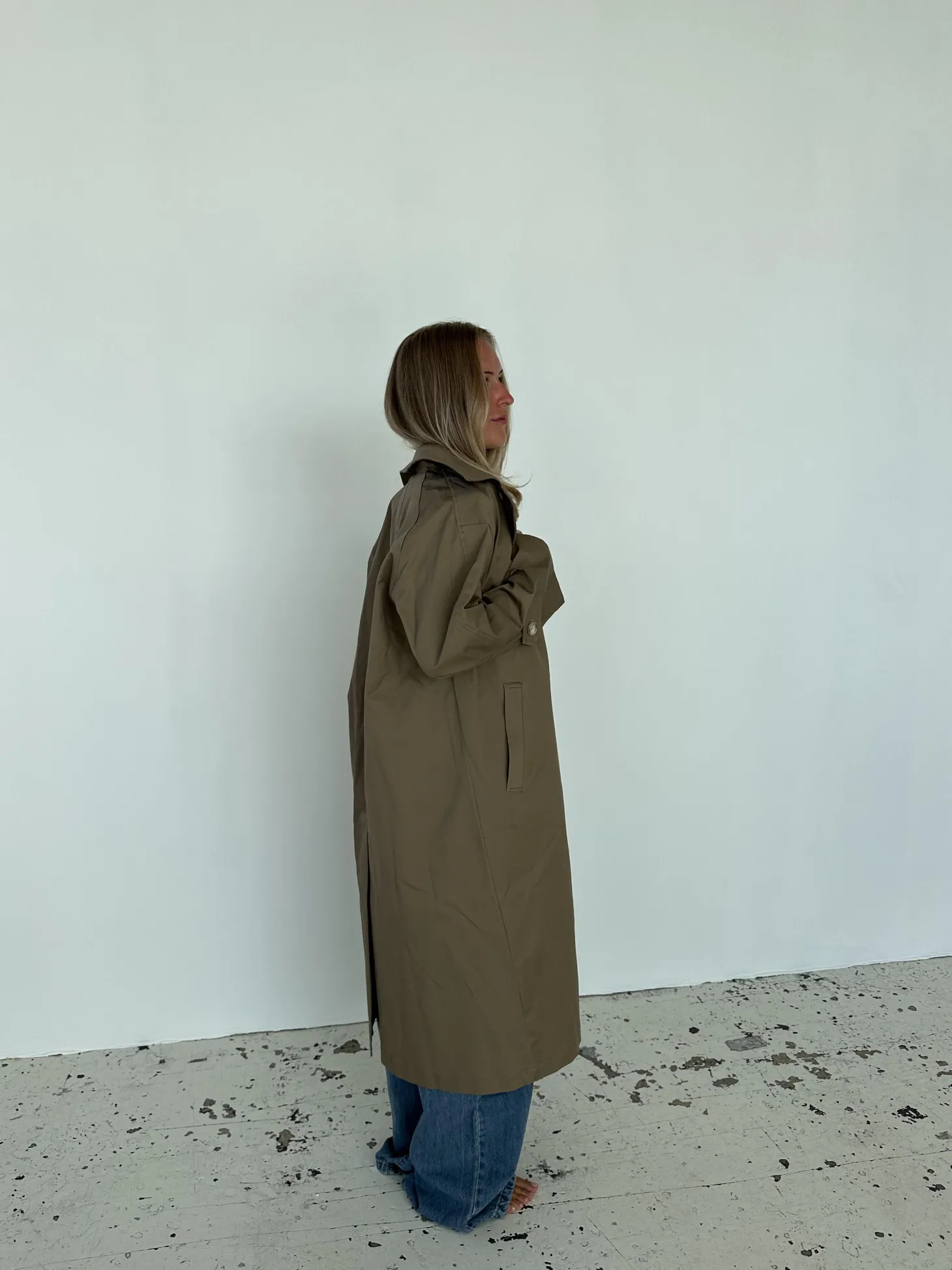 Josefine oversized trenchcoat - Mørk beige