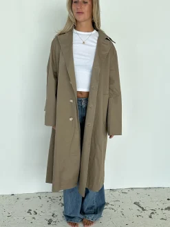 Josefine oversized trenchcoat - Mørk beige