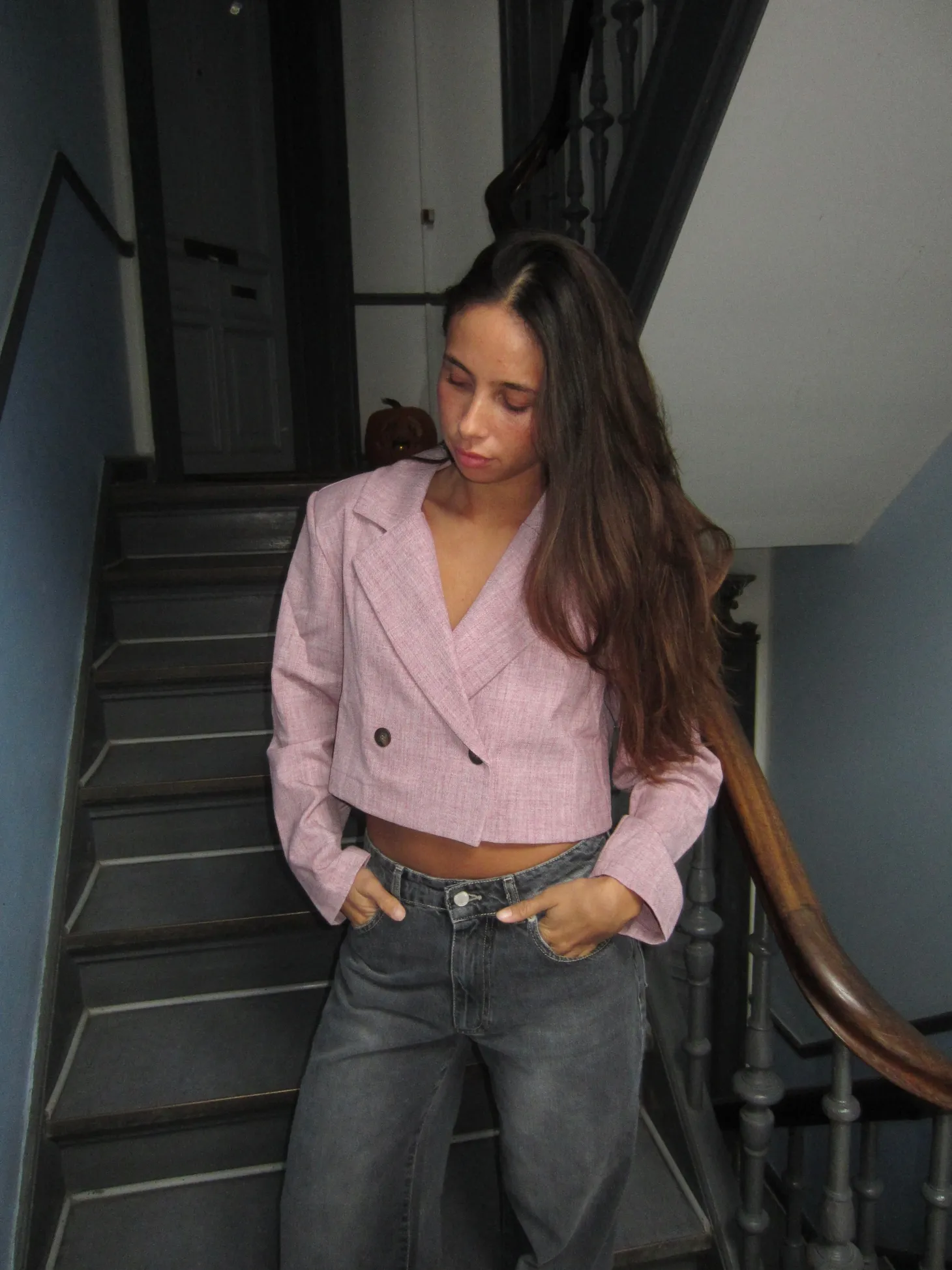 Julica cropped blazer - Rosa
