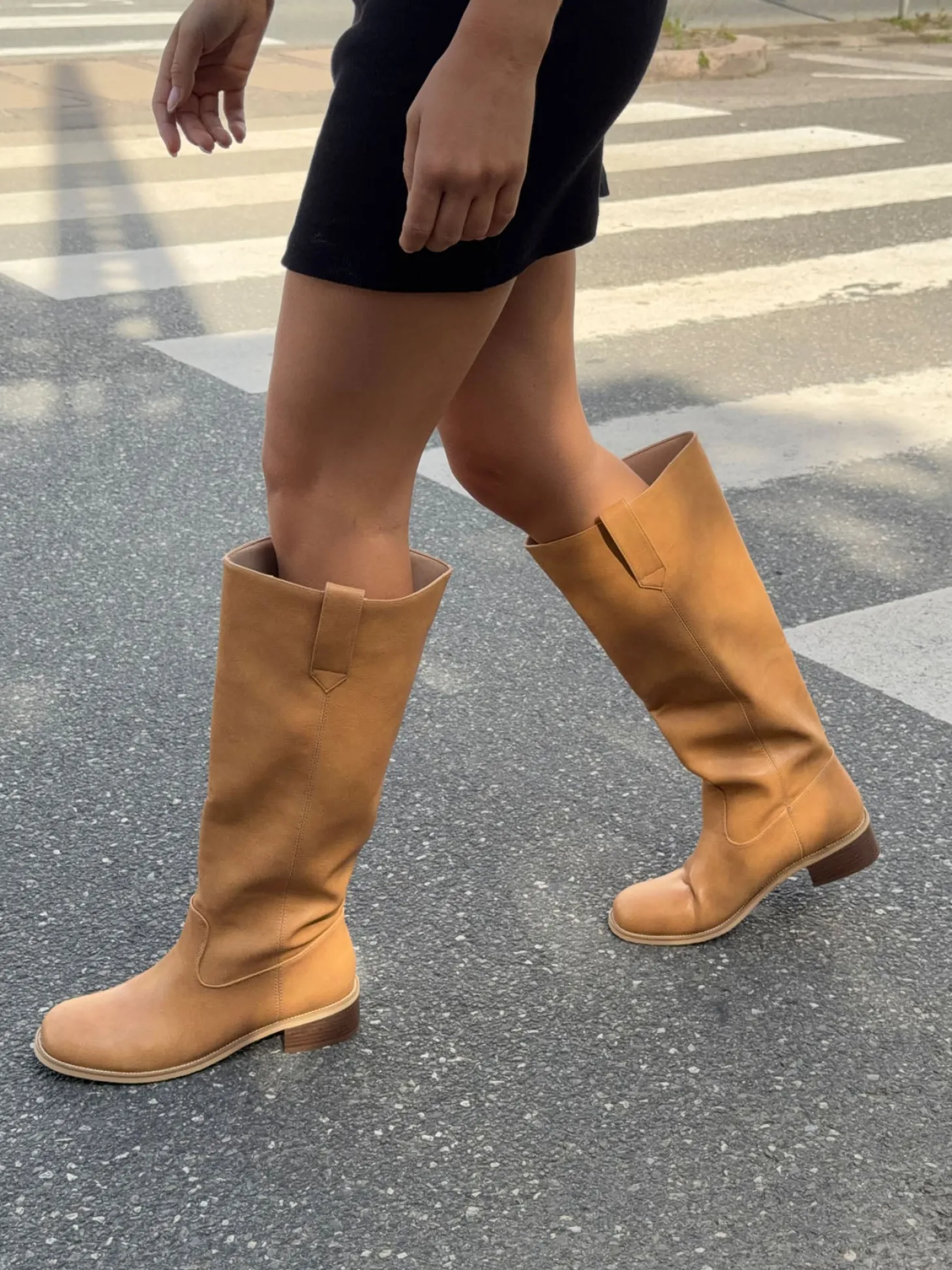 Justina tall støvler - Camel
