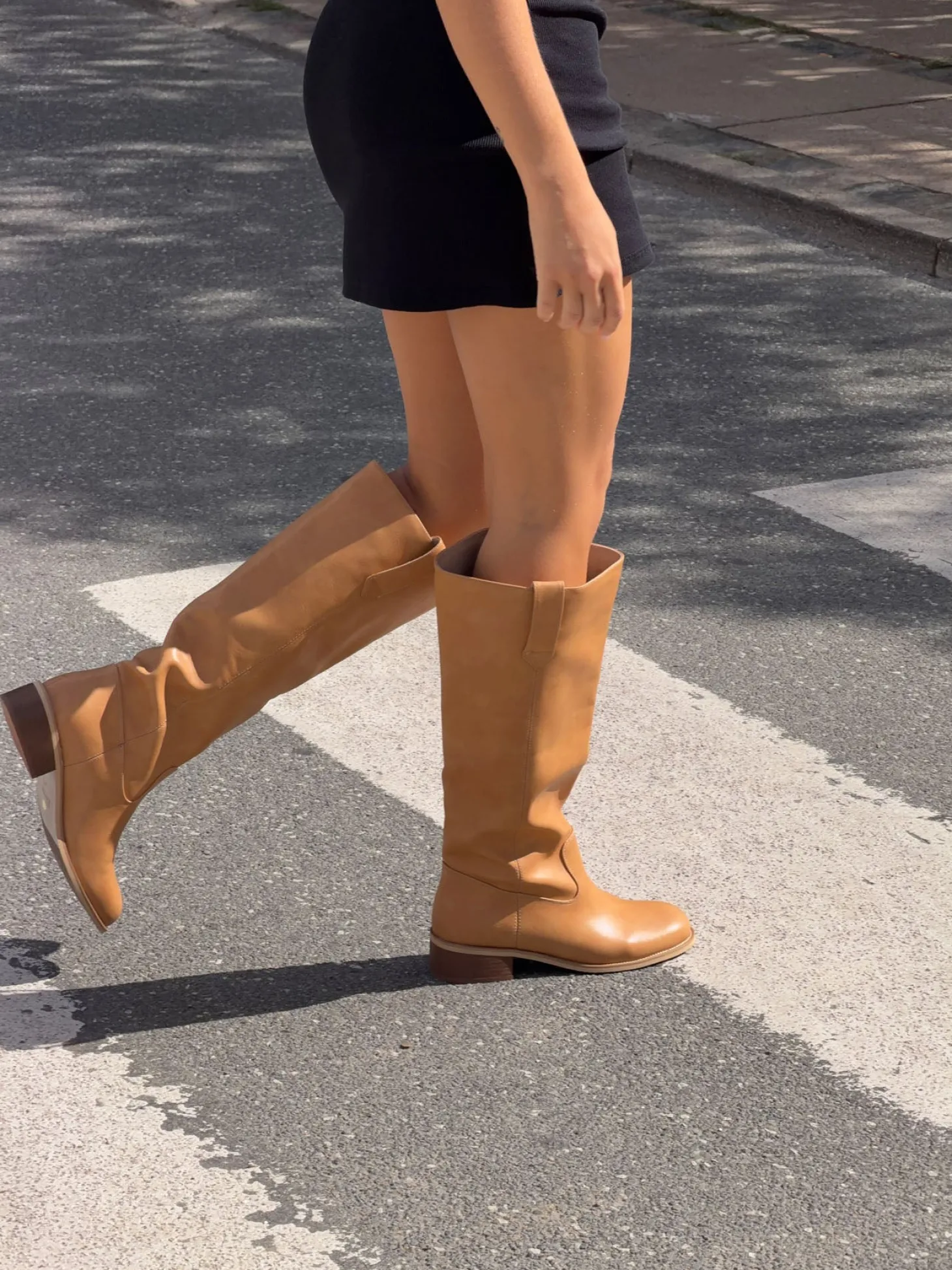 Justina tall støvler - Camel