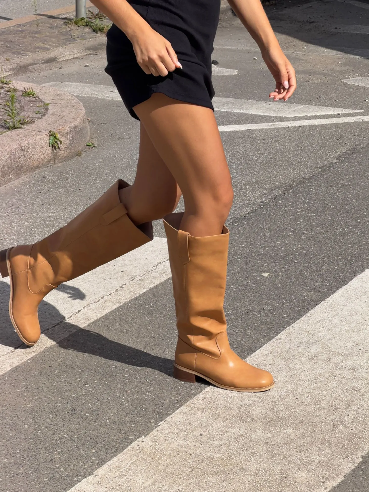 Justina tall støvler - Camel