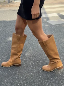 Justina tall støvler - Camel