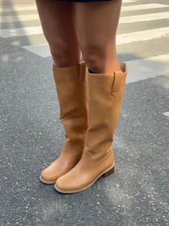 Justina tall støvler - Camel